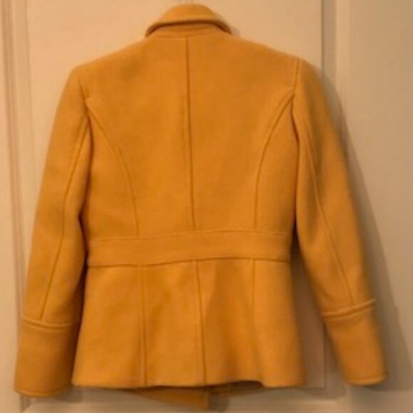 J.Crew Stadium Cloth Nello Gori Gold/Yellow Double-Breasted Wool Peacoat Size 2P - Picture 2 of 9